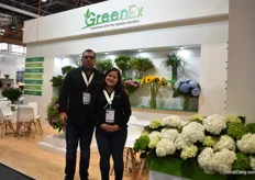 Juan Diego Restrepo and Laura Umaña of GreenEx, a grower of mainly foliage, hydrangeas and summer flowers.